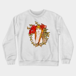 Art Nouveau Bird Girl Crewneck Sweatshirt